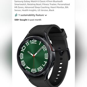 Samsung Smartwatch with Forest Green Dial and Black Band